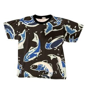 Kenzo Paris Vintage “No Fish No Nothing” Carp Print Rare Graphic Tee 🐟 Size L